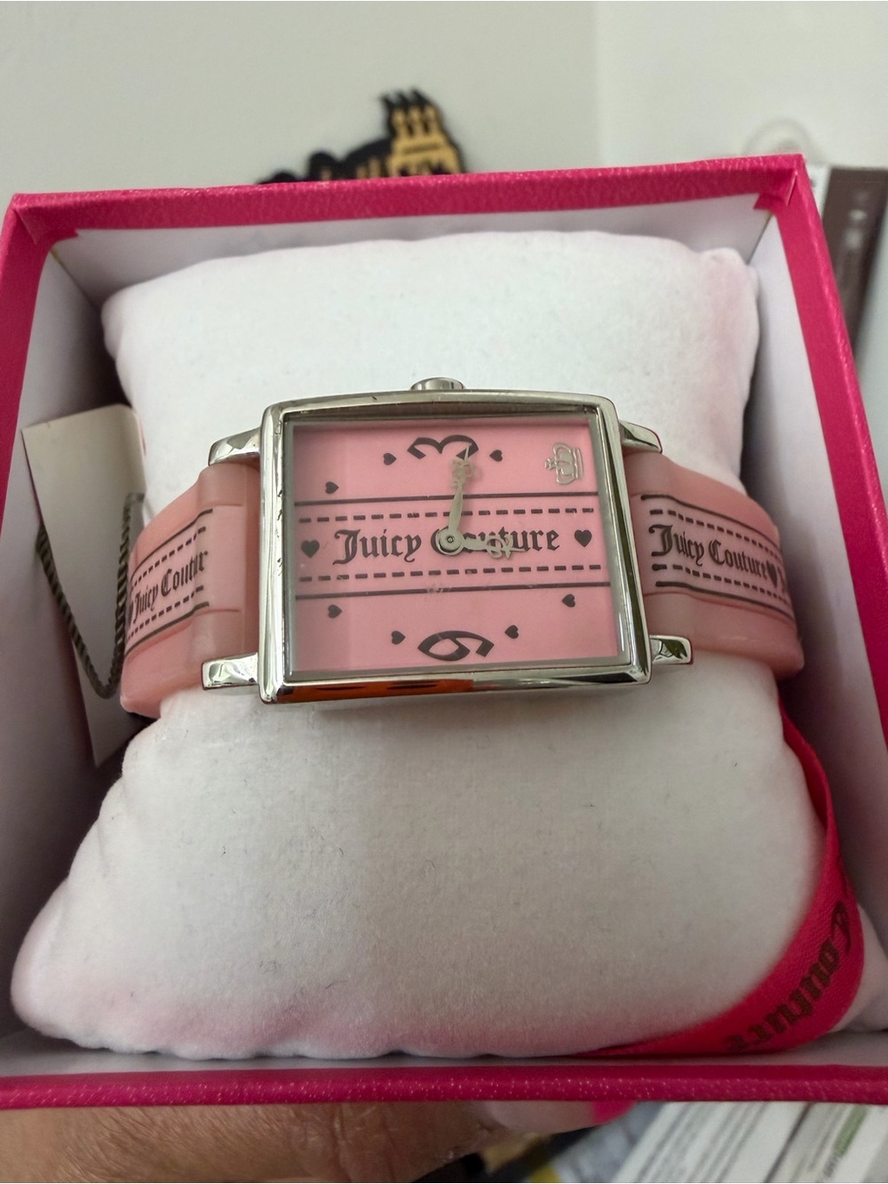 Authentic Juicy Couture Pink Logo Square-Face Women’s Watch